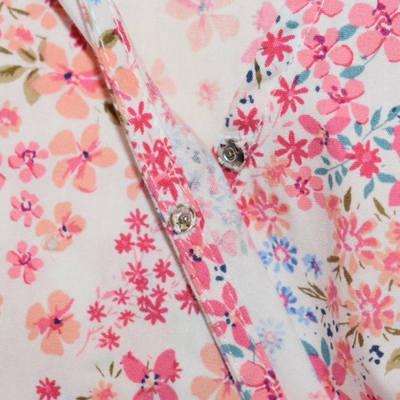 1. State Floral Smocked V-Neck Flutter Sleeve Top - Picture 8 of 8